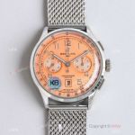 AAA Swiss Copy Breitling Premier TW Factory 7750 Chronograph Watches Orange Dial with Mesh Band